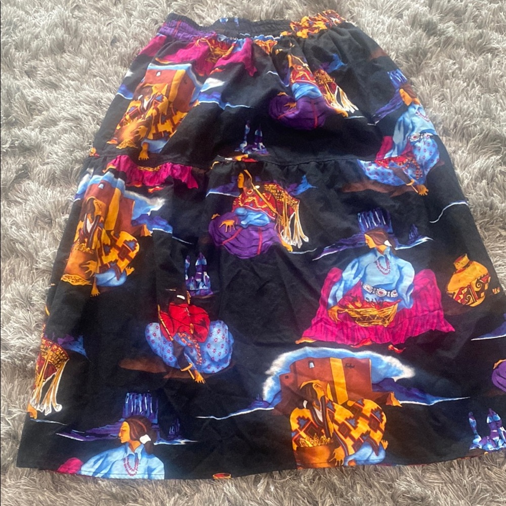 Roper Pink and Orange Bubble Midi Skirt